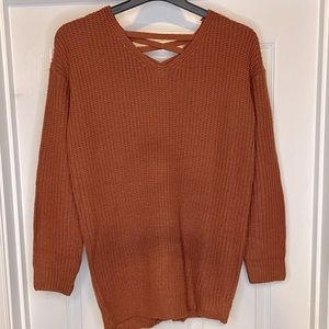 Zoey Knit Sweater, Burnt Orange, Lace U Women’s Large